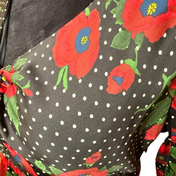 Free People Black and Red Floral Long Sleeve Dress - Picture 6 of 11